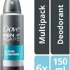 Dove Men+Care Deodorantspray Clean Comfort - 6 X 150 Ml - Voordeelverpakking -Verzorgingsproducten 1042x1200 1