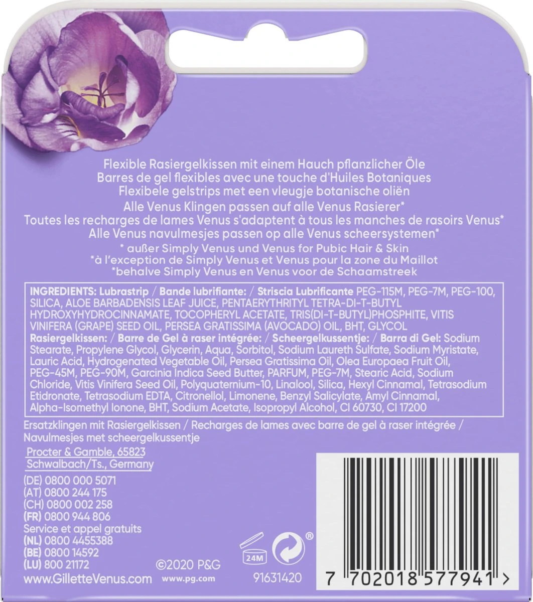 Gillette Venus Comfortglide Breeze Scheermesjes Voor Vrouwen - 8 Navulmesjes 10 Gillette Venus Comfortglide Breeze Scheermesjes Voor Vrouwen - 8 Navulmesjes - Afbeelding 8