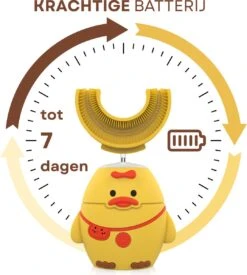 Merkloos Elektrische Sonische Tandenborstel Voor Kinderen Tussen 2 T/m 6 Jaar Met Timer - Elektrische Kindertandenborstel - 360º Graden - 6 Poetsmodus - IPX7 Waterbestendig - Geel -Verzorgingsproducten 1076x1200 3