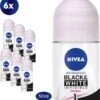 NIVEA Invisible For Black & White Clear - 6 X 50 Ml - Voordeelverpakking - Deodorant Roller