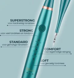 Merkloos Tandsteen Verwijderaar Elektrisch Dentect – Tandenborstel Opzetstukken - Tandarts Spiegel - 5 Standen - Groen -Verzorgingsproducten 1131x1200 3