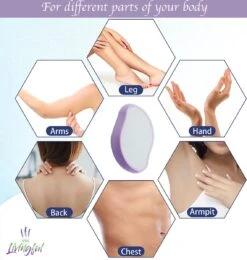 Livingful Premium Crystal Hair Removal • Pijnloos Ontharing Epileerapparaat Voor Armen Benen Rug• Mannen En Vrouwen • Epilator Voor Langdurige Ontharing • Snelle En Gemakkelijke Exfoliërende Ontharin • Haarverwijderaar • Kristalpad • Zijdezachte Huid -Verzorgingsproducten 1141x1200 9
