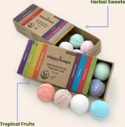 HappySoaps Mini Bath Bombs - Herbal Sweets - 8 Bruisballen In Verschillende Kruidig Zoete Geuren - 100% Plasticvrij, Vegan & Natuurlijk -Verzorgingsproducten 1187x1200 6