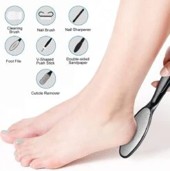 FAO 13in1 Eelt Verwijderaar - Incl. Pedicure Set - Professionele Voetvijl - Waterdichte Voetrasp - Eeltschaaf Oplaadbaar - Elektrische Eeltrasp - Zwart -Verzorgingsproducten 1188x1200