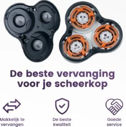 Scheerkop Geschikt Voor Philips SensoTouch S9000 – RQ12/70 RQ12/50 SH90 – Scheerkoppen – Scheermesjes – Scheerhoofd – Zwart -Verzorgingsproducten 1188x1200 7