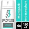 AXE Apollo Dry Anti-Transpirant Deodorant - 6 X 150 Ml - Voordeelverpakking -Verzorgingsproducten 1195x1200 6