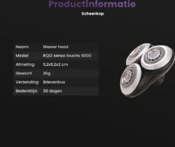 Scheerkop Geschikt Voor Philips SensoTouch S9000 – RQ12/70 RQ12/50 SH90 – Scheerkoppen – Scheermesjes – Scheerhoofd – Zwart -Verzorgingsproducten 1200x1012 1