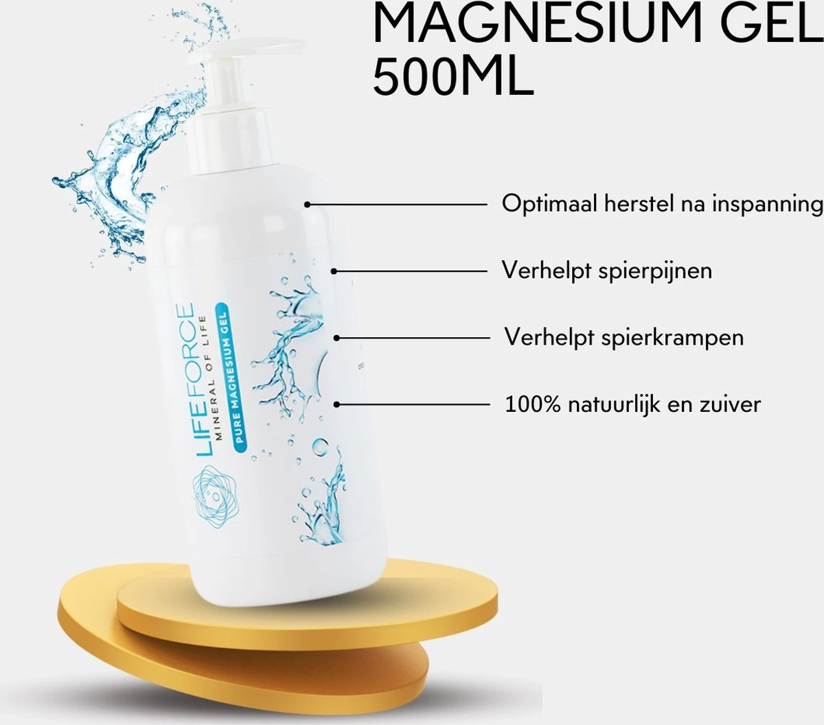 Lifeforce Magnesium Gel (500 Ml) | Puur Zechstein| Magnesium Gel Voor Spieren En Gewrichten 5 Lifeforce Magnesium Gel (500 Ml) | Puur Zechstein| Magnesium Gel Voor Spieren En Gewrichten - Afbeelding 3