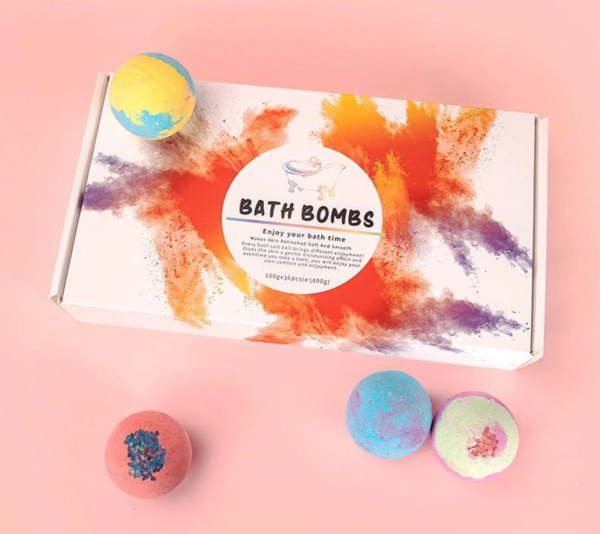 BathQueen XXL Bruisballen - 12 Unieke Geuren - 100 Gram Per Stuk 5 BathQueen XXL Bruisballen - 12 Unieke Geuren - 100 Gram Per Stuk - Afbeelding 3