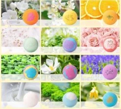 Nixnix - Bath Bombs 12 Stuks - Bruisballen Voor In Bad - 12 Etherische Aroma Bad Bommen - Giftset - Cadeau - 60g Per Stuk - Bruis Ballen Bad - Badballen -Verzorgingsproducten 1200x1084 5