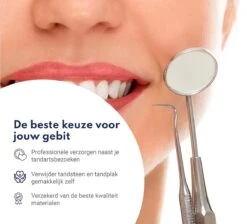 Tandarts Setje - Professioneel - Tandsteen Verwijderaar – Mondspiegel – Tandartshaakje – Tandsteenhaakje - Gebitsverzorging – Inclusief Luxe Etui - 6-delig - RVS -Verzorgingsproducten 1200x1087 5