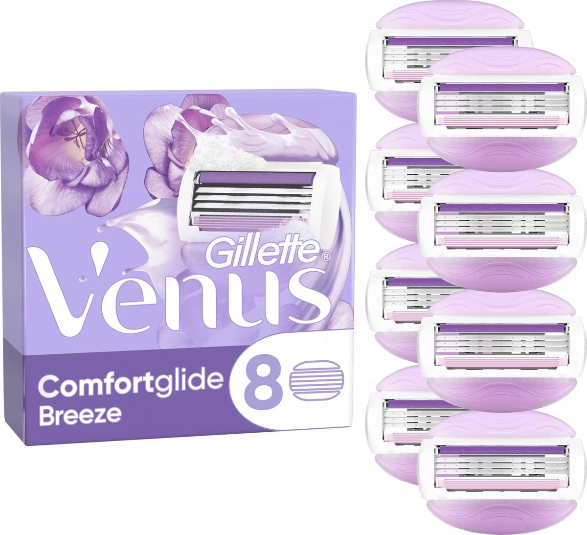 Gillette Venus Comfortglide Breeze Scheermesjes Voor Vrouwen - 8 Navulmesjes 3 Gillette Venus Comfortglide Breeze Scheermesjes Voor Vrouwen - 8 Navulmesjes