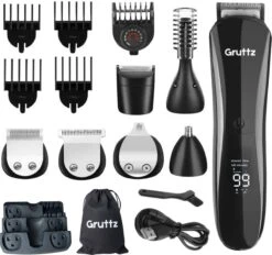 Gruttz - 11 In 1 Baardtrimmer Voor Mannen - Inclusief Reistas - Trimmer Baard Neus Oor En Lichaam - Bodygroomer Mannen -Verzorgingsproducten 1200x1128