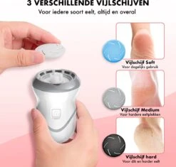 DynaBright Elektrische Eeltverwijderaar Met Stofzuigsysteem - Inc. 3 Vlijlschijven - 2 Standen - Voetvijl - Eeltvijl - Eelt Verwijderaar -USB Oplaadbaar - Geïntegreerde Zuigfunctie -Verzorgingsproducten 1200x1141