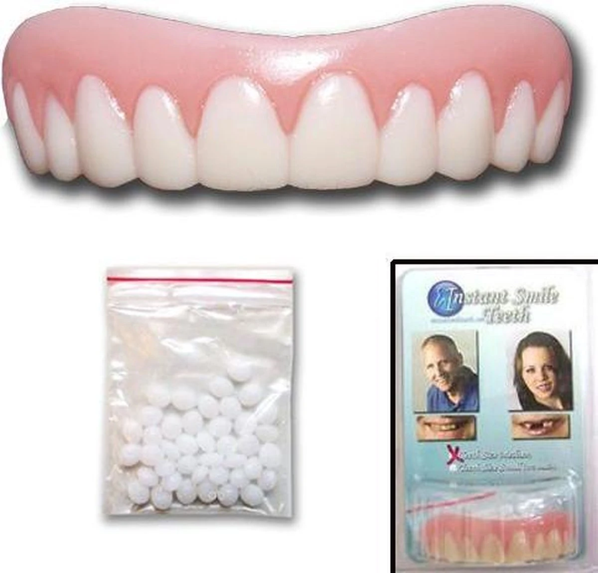 Kunstgebit InstantSmile - Medium - Boven Gebit - Goedkope Kunstgebit- Met Bijgeleverde Vulling 3 Kunstgebit InstantSmile - Medium - Boven Gebit - Goedkope Kunstgebit- Met Bijgeleverde Vulling