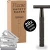 Safety Razor Scheermes + 20 Scheermesjes - Aluminium - Antraciet - Double Blade -Verzorgingsproducten 1200x1166 9
