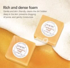 LIYALAN | Turmeric Soap | Kurkuma Zeep | 100% Natuurlijk | Gezichtsreiniging | Lichaamsreiniging | Body Wash | Handzeep | Douchezeep -Verzorgingsproducten 1200x1169 1