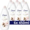 Dove Caring Bath Amandelmelk & Hibiscus Badcrème - 6 X 450 Ml - Voordeelverpakking -Verzorgingsproducten 1200x1173 5