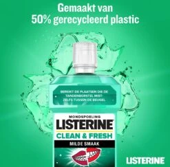 LISTERINE Clean & Fresh, Mondwater Met Essentiële Oliën En Fluoride, Zonder Alcohol, Bereikt De Plaatsen Die De Tandenborstel Mist – Zelfs Tussen De Beugel, 3 X 500 Ml -Verzorgingsproducten 1200x1180 8