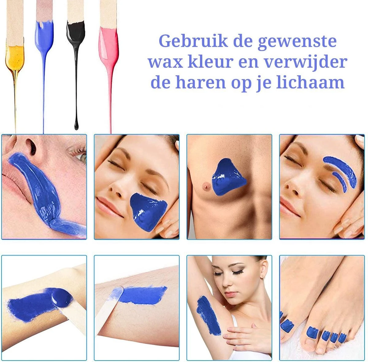 Maxius - Wax Ontharen - 500 Gr Wax Beans - 25 Spatels - Complete Set - Zwart 6 Maxius - Wax Ontharen - 500 Gr Wax Beans - 25 Spatels - Complete Set - Zwart - Afbeelding 4