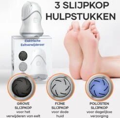 MW® Elektrische Eeltverwijderaar - Voetvijl - Eelt Verwijderaar - Elektrische Vijl - 3 Vijlschijven -Verzorgingsproducten 1200x1187