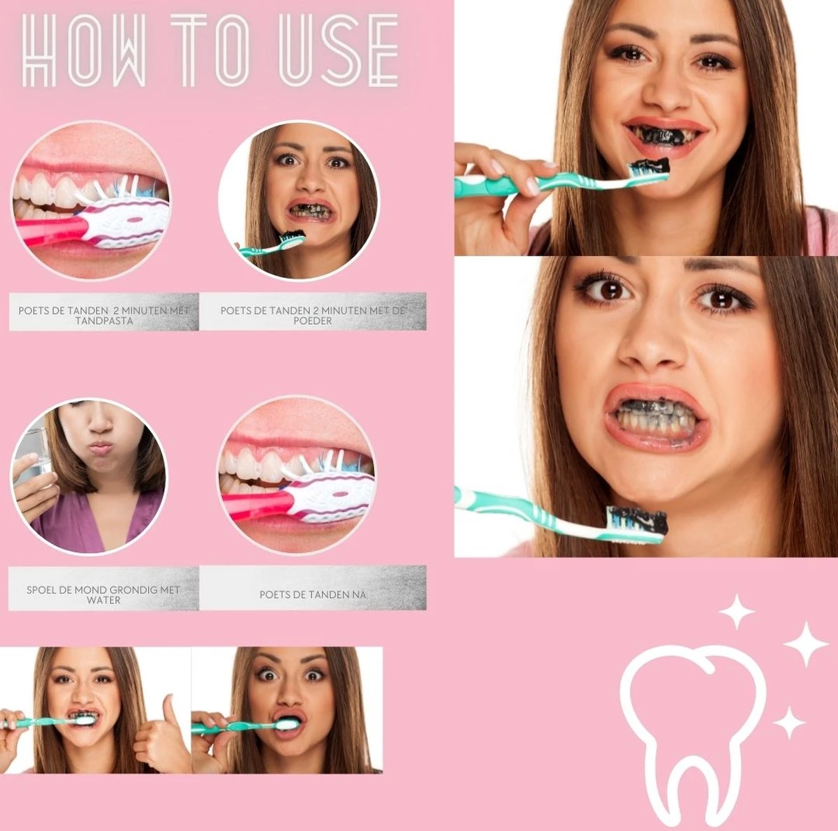 Whitening Teethpowder | Charcoal Tandenbleker | Tanden Witten | 100% Natuurlijk | 40 G | Tandbleek Poeder| Tandbleekpoeder | Tanden Bleken 6 Whitening Teethpowder | Charcoal Tandenbleker | Tanden Witten | 100% Natuurlijk | 40 G | Tandbleek Poeder| Tandbleekpoeder | Tanden Bleken - Afbeelding 4