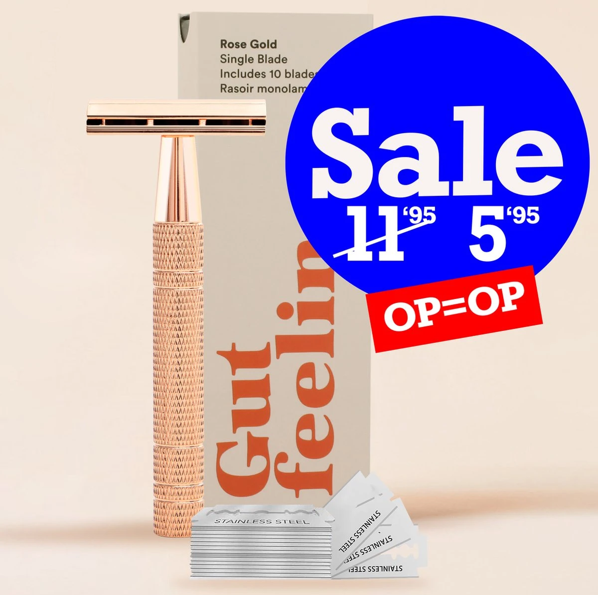 Gutfeeling© - Zero Waste Safety Razor +10 Scheermesjes - Rose Gold Scheermes Voor Vrouwen - Venus - Oksels - Benen 3 Gutfeeling© - Zero Waste Safety Razor +10 Scheermesjes - Rose Gold Scheermes Voor Vrouwen - Venus - Oksels - Benen