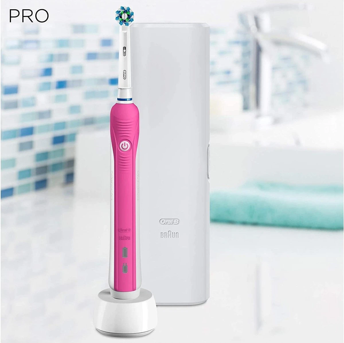Oral B Oral-B Pro CrossAction 750 - Elektrische Tandenborstel - Roze 4 Oral B Oral-B Pro CrossAction 750 - Elektrische Tandenborstel - Roze - Afbeelding 2