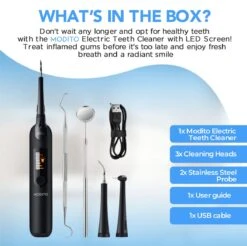 Merkloos Tandsteen Verwijderaar - 5 Standen - Inclusief Tandarts Set - Met 3 Opzetstukken - Elektrisch - Tandplak -Verzorgingsproducten 1200x1196 14