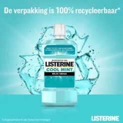 LISTERINE Cool Mint Milde Smaak, Mondspoeling Zonder Alcohol Met Etherische Oliën, Helpt Bacteriën Te Verwijderen En Zorgt Voor Een Langdurig Frisse Adem, 3 X 500 Ml -Verzorgingsproducten 1200x1200 1112
