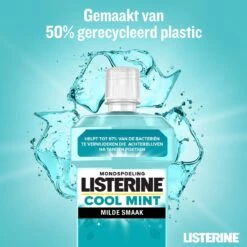 LISTERINE Cool Mint Milde Smaak, Mondspoeling Zonder Alcohol Met Etherische Oliën, Helpt Bacteriën Te Verwijderen En Zorgt Voor Een Langdurig Frisse Adem, 3 X 500 Ml -Verzorgingsproducten 1200x1200 1113