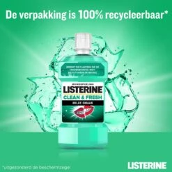 LISTERINE Clean & Fresh, Mondwater Met Essentiële Oliën En Fluoride, Zonder Alcohol, Bereikt De Plaatsen Die De Tandenborstel Mist – Zelfs Tussen De Beugel, 3 X 500 Ml -Verzorgingsproducten 1200x1200 1130