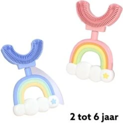 Medies - 360° U-vormige Kindertandenborstel Regenboog Roze | Baby Tandenborstel | Kindertandenborstel | Peuter Tandenborstel | U-vorm - Siliconen - Bpa Free - 2 Tot 7 Jaar -Verzorgingsproducten 1200x1200 1136