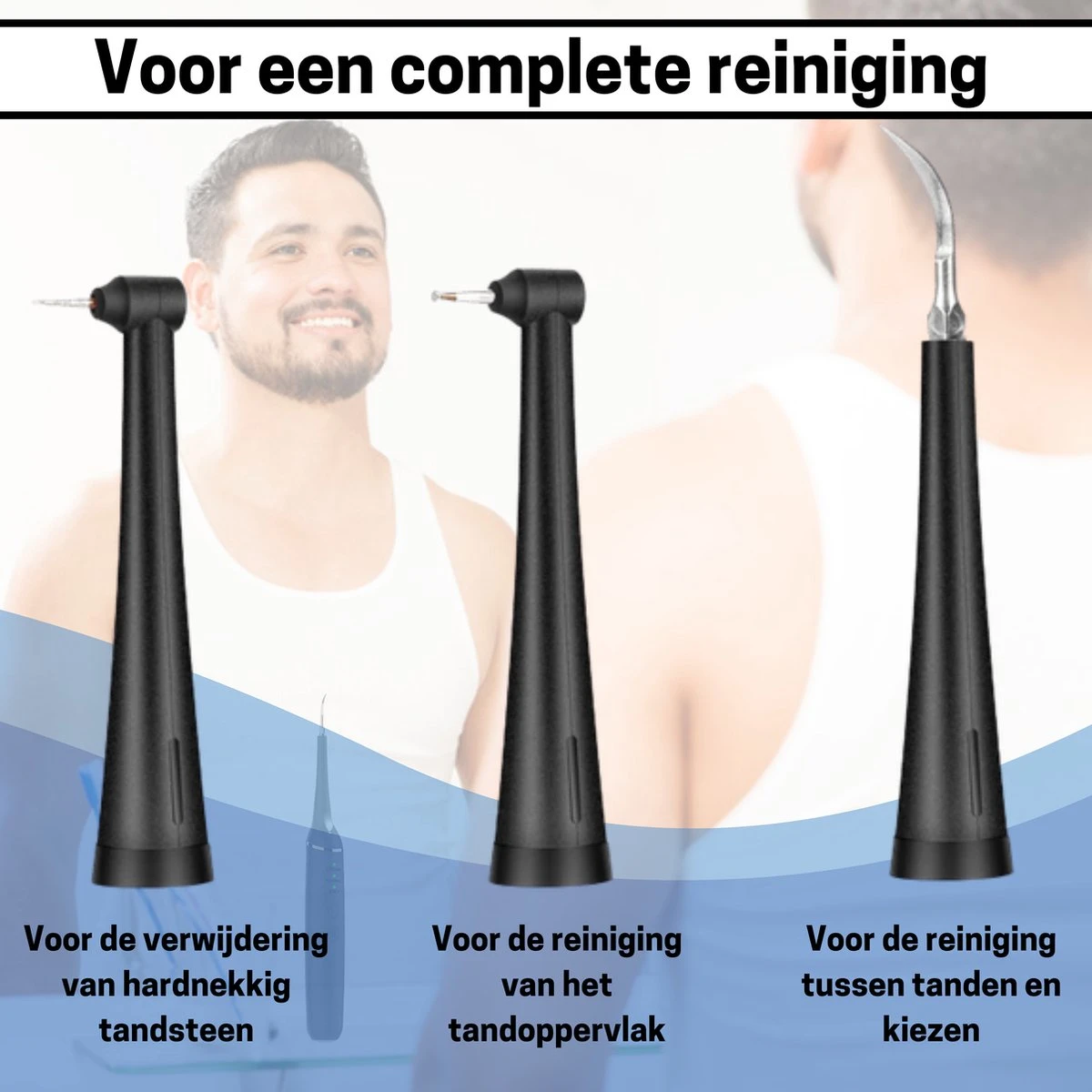 BOME Tandsteen Verwijderaar - 3 Opzetstukken - Tandplak Verwijderaar - Inclusief Spiegel En Pincet - 3 Standen 7 BOME Tandsteen Verwijderaar - 3 Opzetstukken - Tandplak Verwijderaar - Inclusief Spiegel En Pincet - 3 Standen - Afbeelding 5