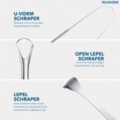 RX Goods RVS Tongschraper Voor Mondverzorging – 4 Stuks – Tongreiniger, Tongborstel & Tong Schraper – Duurzaam & Herbruikbaar -Verzorgingsproducten 1200x1200 1294