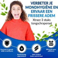 RVS Tongschraper Set - 4 Stuks - Mondverzorging - Tongreiniger, Tongborstel & Tong Schraper -Verzorgingsproducten 1200x1200 1327
