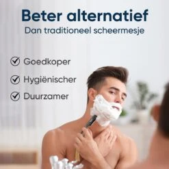 Mousche Barbiersmes Met 200 Scheermesjes - Klassiek Open Scheermes - Barber Mes - Shavette - Straight Razor - Klapmes - Nekmes - Kappersmes -Verzorgingsproducten 1200x1200 1664