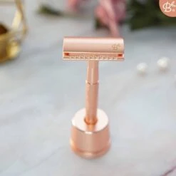 Bamboozy Safety Razor Met Houder RVS + 20 Scheermesjes Rose Gold Goud Voor Vrouwen Dames Mannen Double Edge Zero Waste Duurzaam Scheren -Verzorgingsproducten 1200x1200 1673