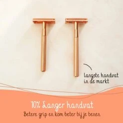 Bamboozy Safety Razor Met Houder RVS + 20 Scheermesjes Rose Gold Goud Voor Vrouwen Dames Mannen Double Edge Zero Waste Duurzaam Scheren -Verzorgingsproducten 1200x1200 1684