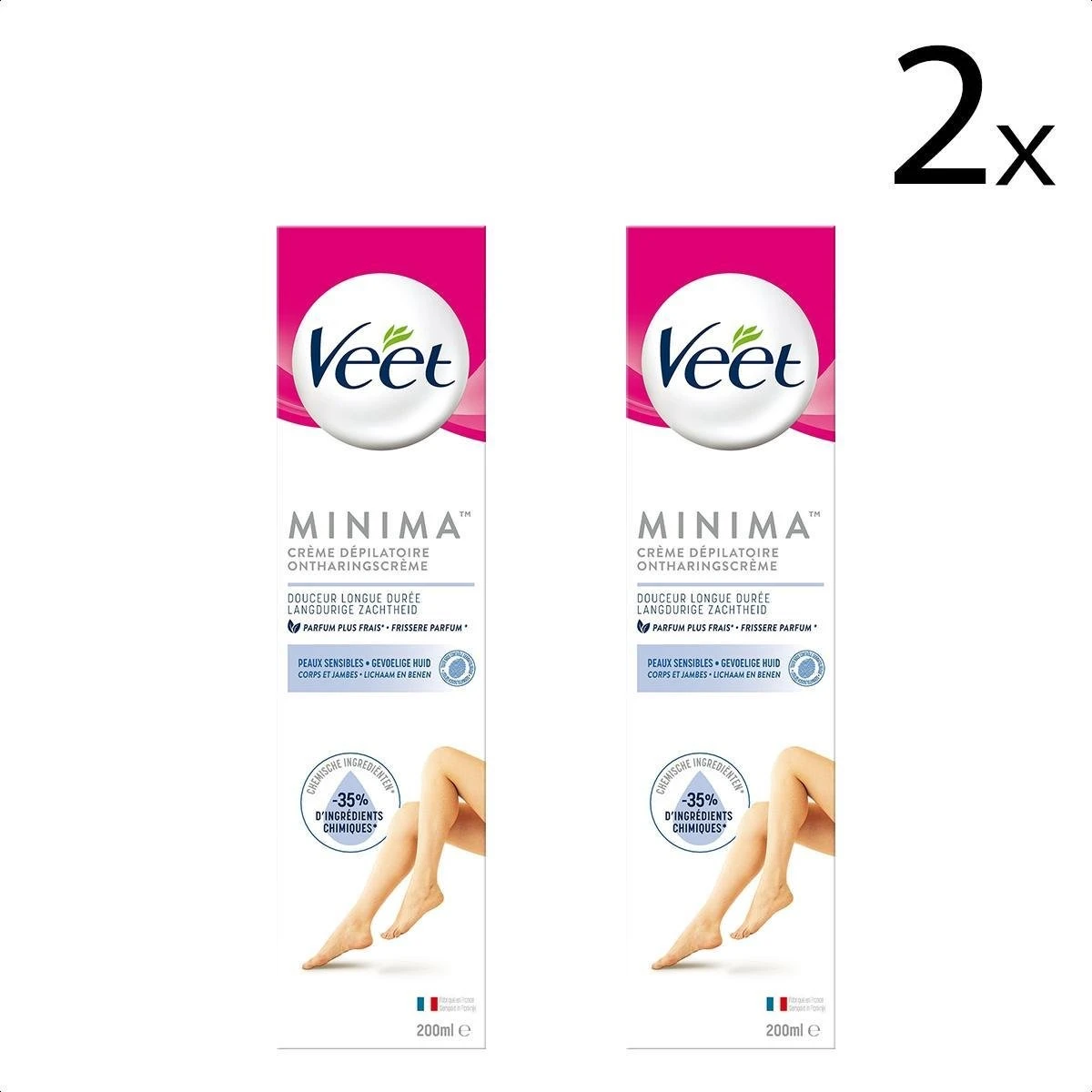 Veet Ontharingscreme - Gevoelige Huid - Minima - 200ml X2 3 Veet Ontharingscreme - Gevoelige Huid - Minima - 200ml X2