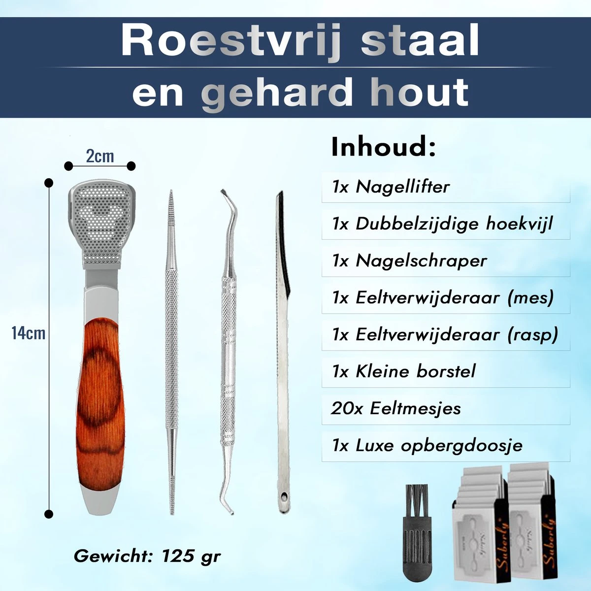 Pedicureset Professioneel - Pedicure Eeltmesjes - Eelt Verwijderaar Pedicure Set - Eeltverwijderaar Voetvijl - Eeltschraper - Eeltschaaf - Eeltrasp 4 Pedicureset Professioneel - Pedicure Eeltmesjes - Eelt Verwijderaar Pedicure Set - Eeltverwijderaar Voetvijl - Eeltschraper - Eeltschaaf - Eeltrasp - Afbeelding 2