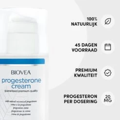 Biovea – Natuurlijke Progesteron Crème – Vermindert Opvliegers, Symptomen Van PMS En Normaliseert Menstruatiecycli – Bouwsteen Voor De Belangrijkste Hormonen – Verhoogt Het Gevoel Van Welzijn – 45 Dagen Voorraad (59 Ml.) -Verzorgingsproducten 1200x1200 366