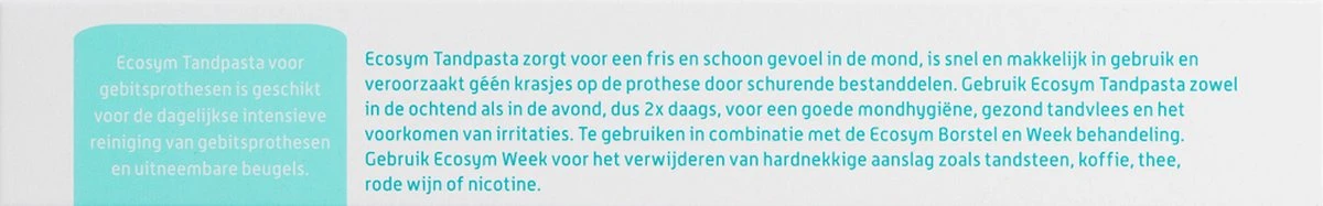 Ecosym Tandpasta - Kunstgebitreiniging - 75 Ml 12 Ecosym Tandpasta - Kunstgebitreiniging - 75 Ml - Afbeelding 10