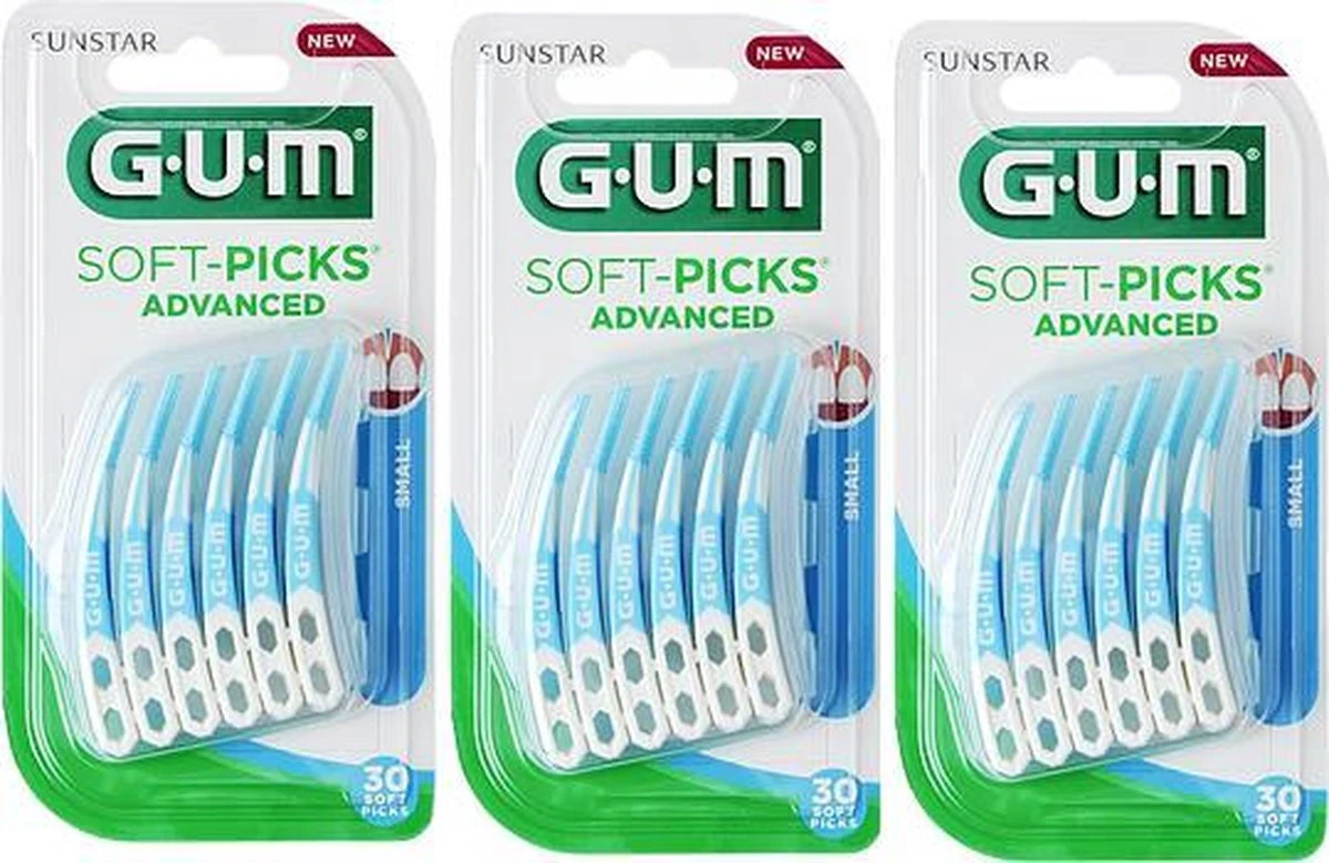 GUM® GUM Soft Picks Advanced Small - 3 X 30 Stuks - Ragers - Voordeelverpakking 3 GUM® GUM Soft Picks Advanced Small - 3 X 30 Stuks - Ragers - Voordeelverpakking