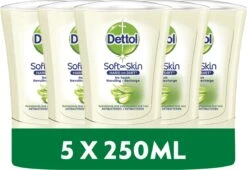 Dettol - Handzeep - No Touch Navulling - Antibacterieel - Aloe Vera - 250 Ml X5 -Verzorgingsproducten 1200x824