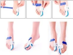 Hallux Valgus Statische Nachtspalk - Rechts + Links - Foot Pijnbestrijding - Teen Separator - Duim Corrector - Blauw / Wit -Verzorgingsproducten 1200x899