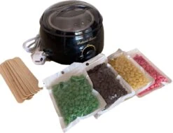 Wax Apparaat | Hars Set | Wax Apparaat | Ontharen | Ontharingsset | Incl. 4 X 100 Gram Waxing Beans En 10 Spatels | Incl. Gratis Wax Tutorial | Bedazzle Beauty | Zwart -Verzorgingsproducten 1200x922 2