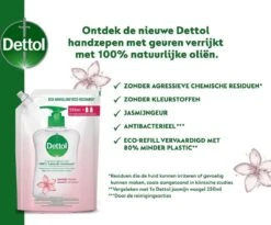 Dettol - Handzeep Navulling - Antibacterieel - Jasmijn - 100% Natuurlijke Oliën - 2 X 500ml -Verzorgingsproducten 1200x998 1