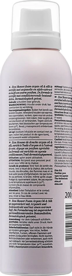 Etos Doucheschuim - Arganoil & Silk - 6 X 200 Ml - Voordeelverpakking -Verzorgingsproducten 317x1200 2