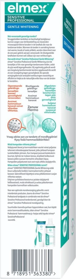 Elmex Sensitive Professional Gentle Whitening Tandpasta 4 X 75ml - Voor Gevoelige Tanden - Voordeelverpakking 21 Elmex Sensitive Professional Gentle Whitening Tandpasta 4 X 75ml - Voor Gevoelige Tanden - Voordeelverpakking -Verzorgingsproducten 326x1200 8